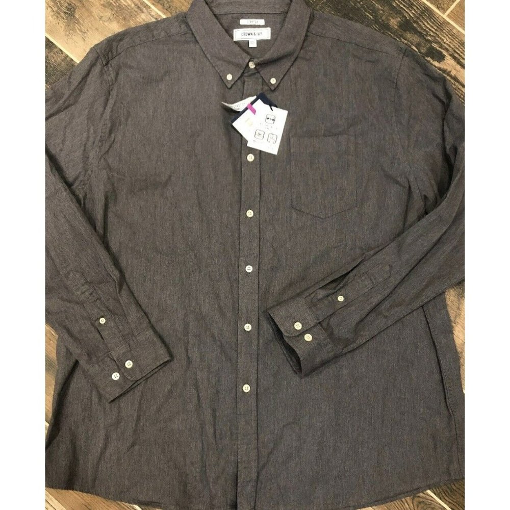 Crown & Ivy XXL Lightweight Flannel Cotton Stretch NWT Gray $55